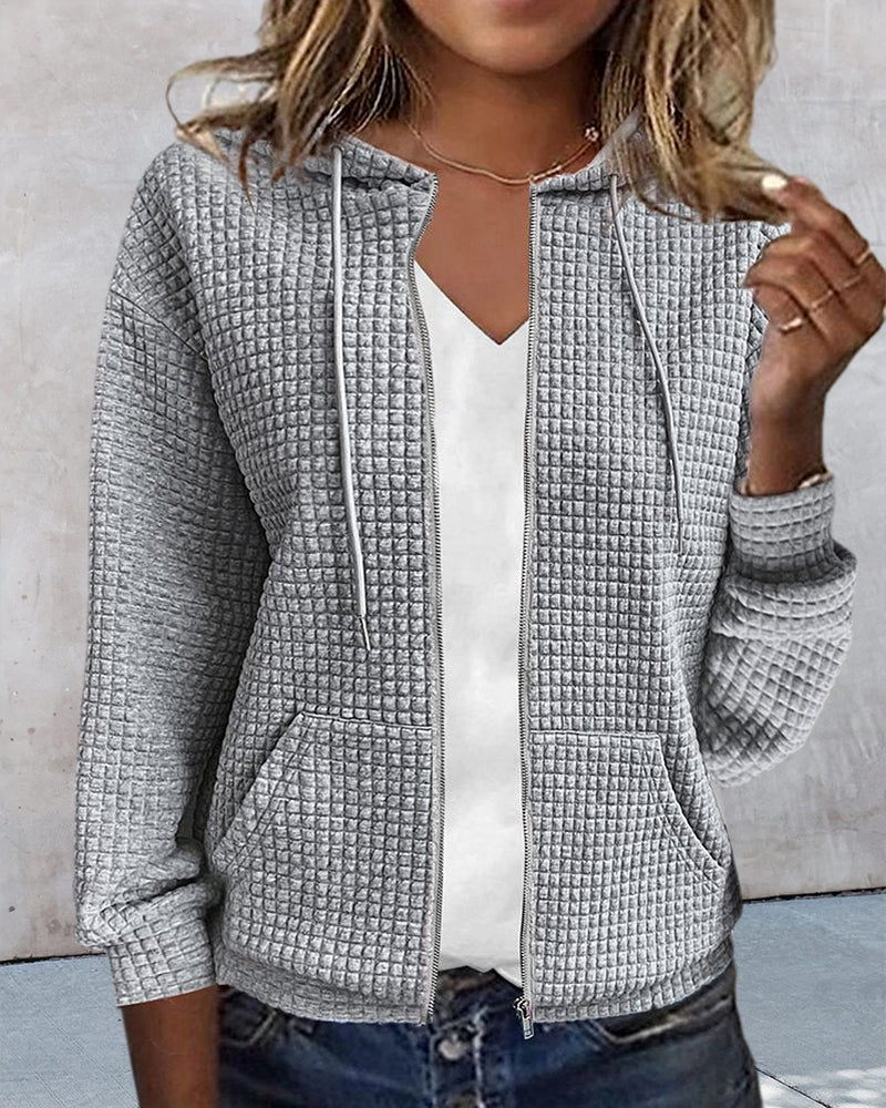 Plain pocket casual jacket