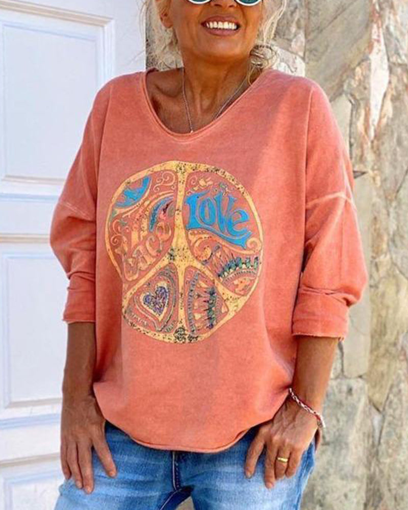 Orange Printed Top