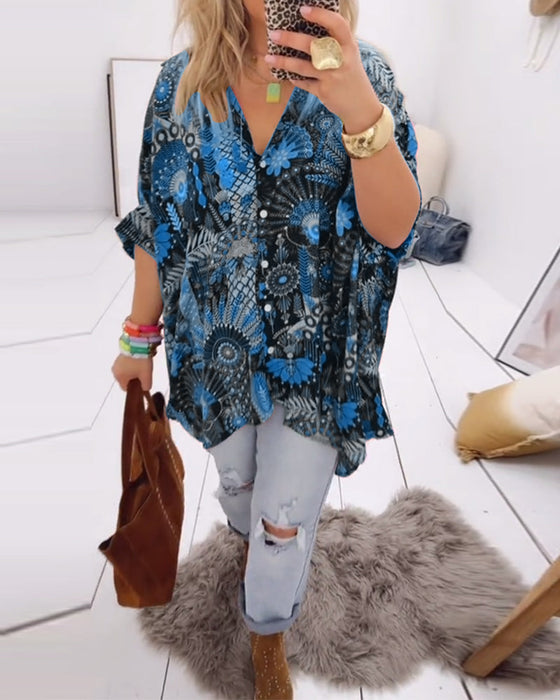 Loose Fashion Printed Blouse