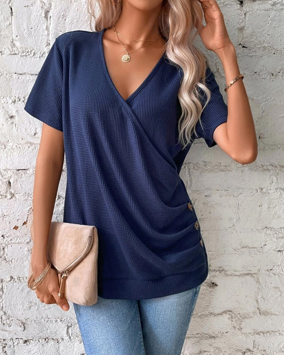 V-Neck Knitted T-Shirt