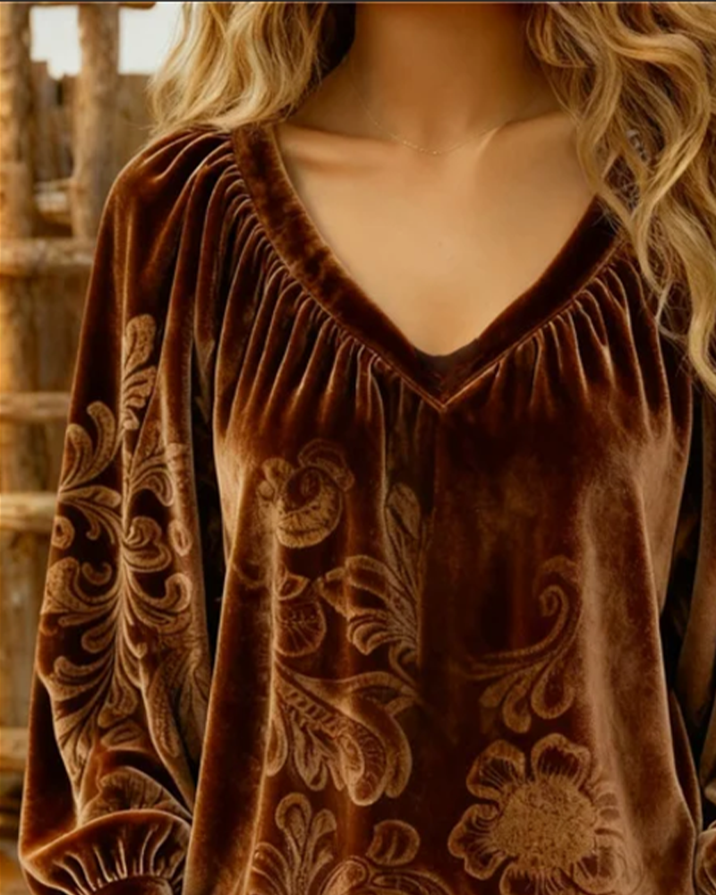 Luxury Velvet Embossed Top