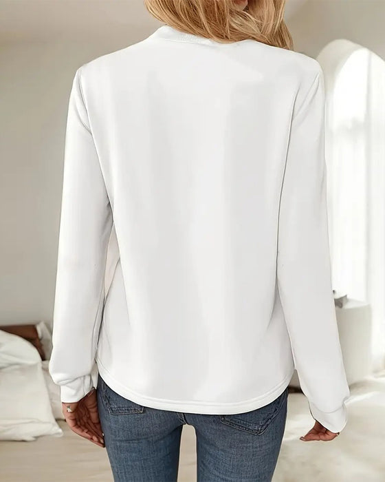 Casual Crew Neck Bow Knot Sweatshirt