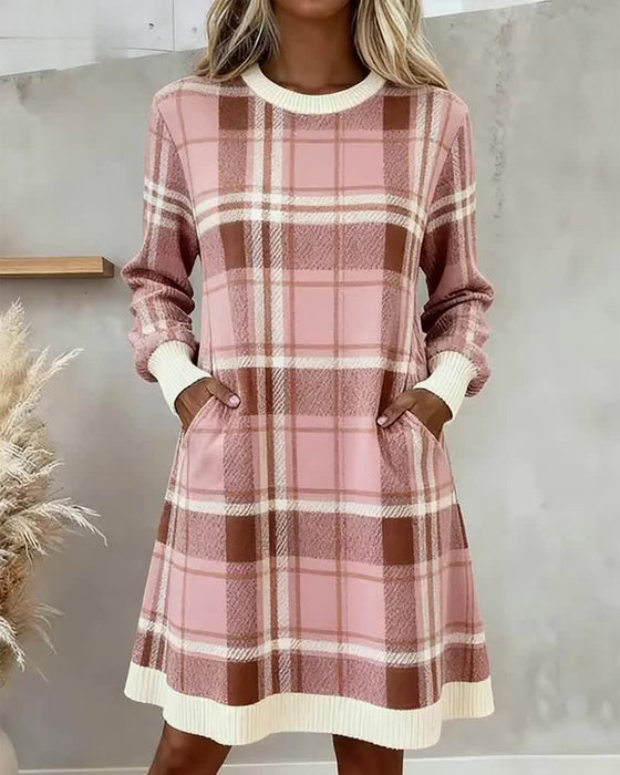 Youthful Temperamental Plaid Dress