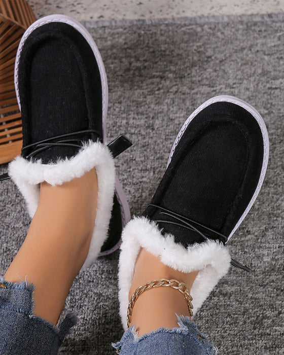 Solid color thick warm cotton shoes