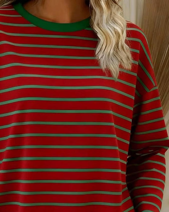 Vintage Striped Loose Versatile Top