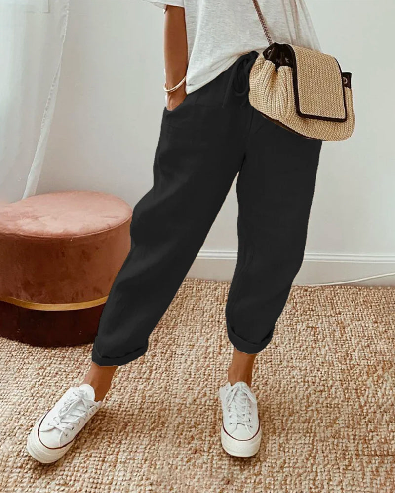 Pure Cotton Solid Color Pants
