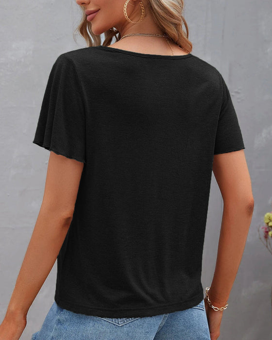 Solid color Cut Out T-shirt