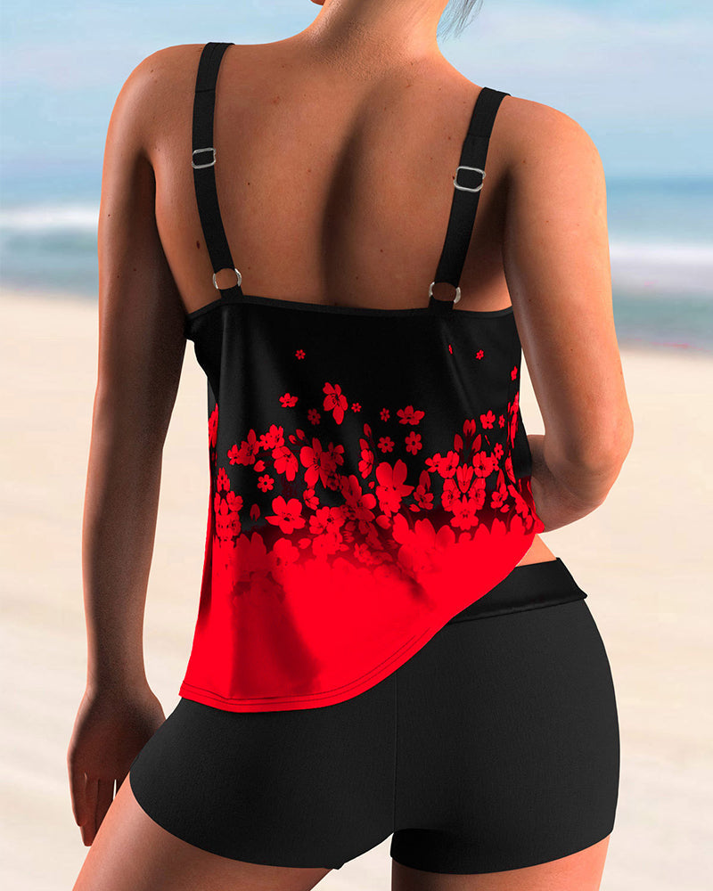 Floral Print Tankini Set