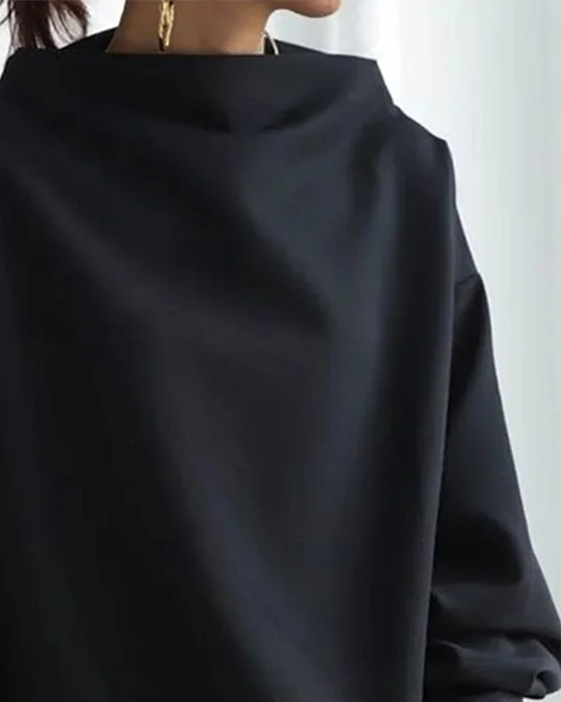 Loose casual long-sleeve blouse