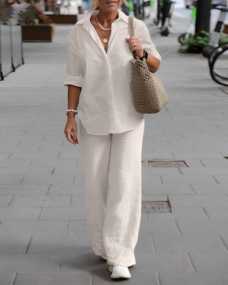 Solid Color Long Sleeve Casual Suit