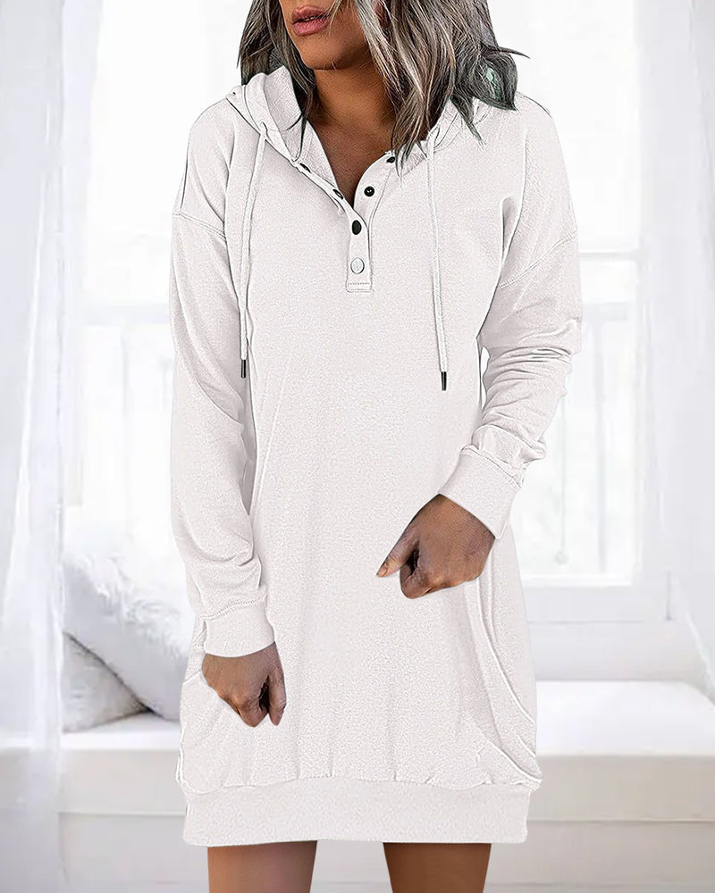 Solid color long hoodie