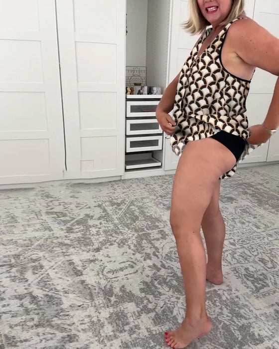 Sleeveless Geometric Two-piece Swimsuit