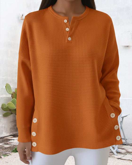 Waffle Casual Fashion Sweatshirt