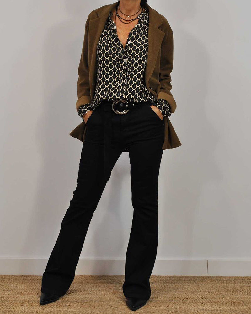 Casual Blouse with V-Neck