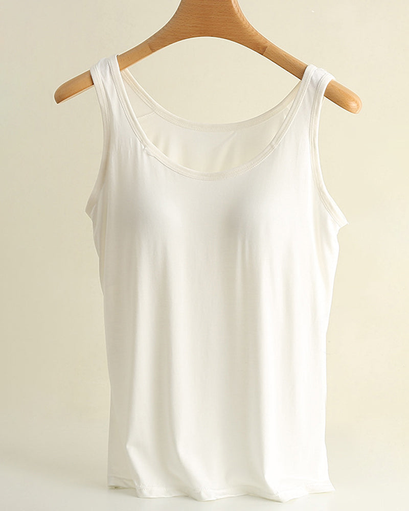 One-Piece Solid Color Bottoming Cami Top