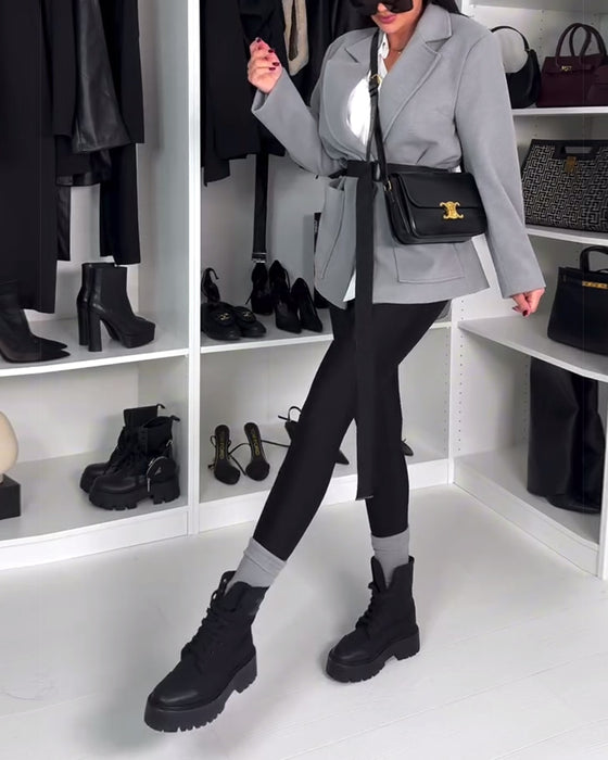 Solid Color Leggings With Ankle Straps