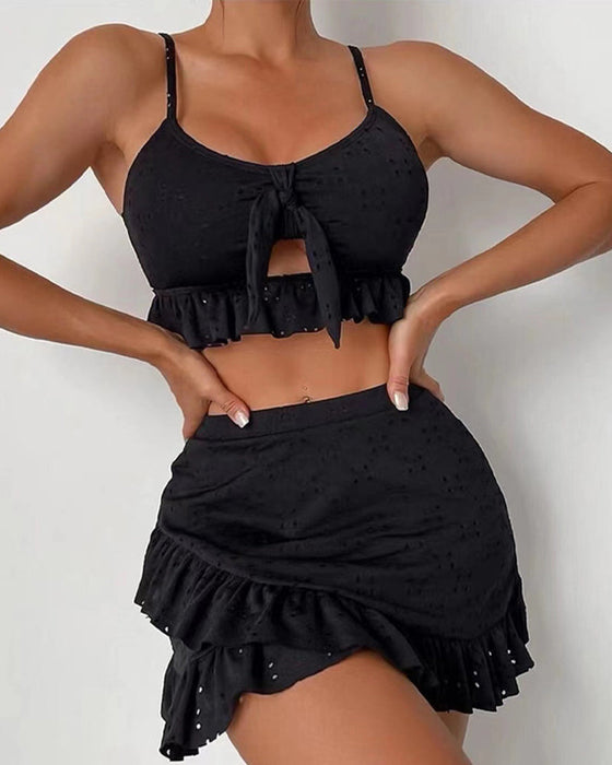 Three-piece bikini set with dress