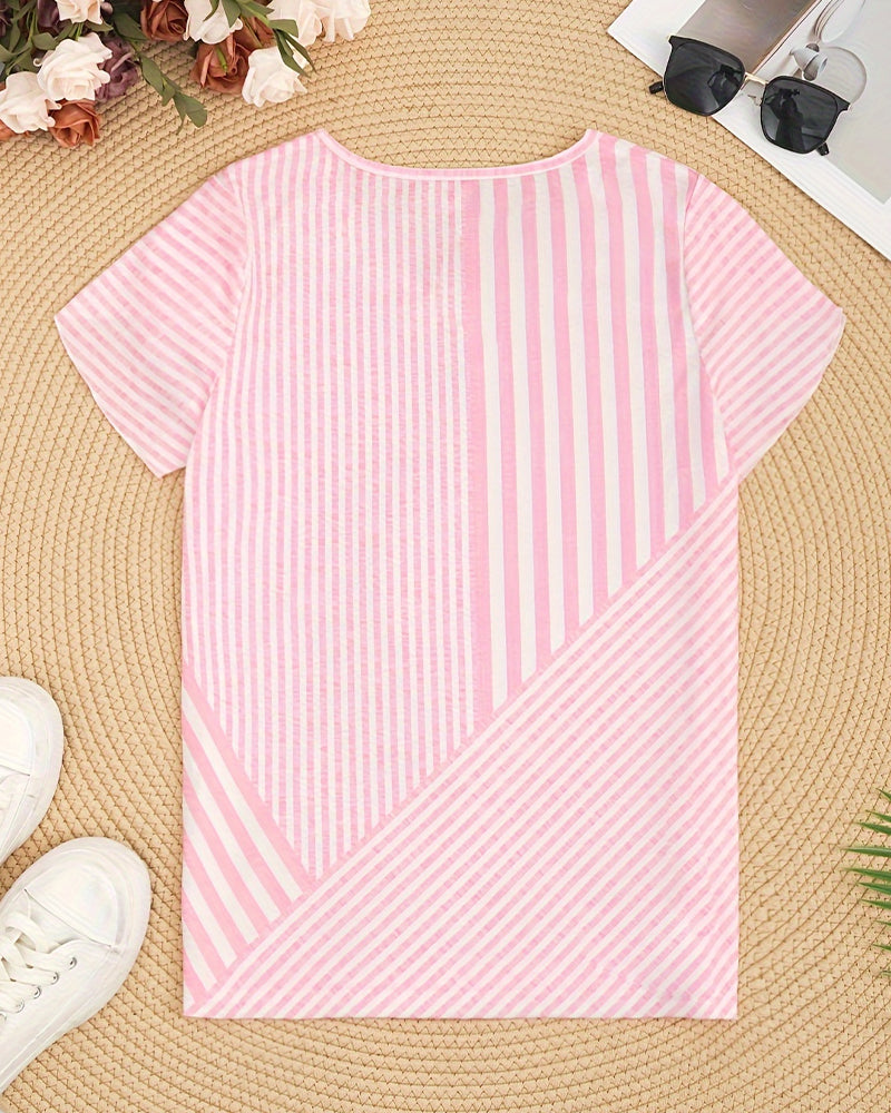 V-Neck Striped T-Shirt