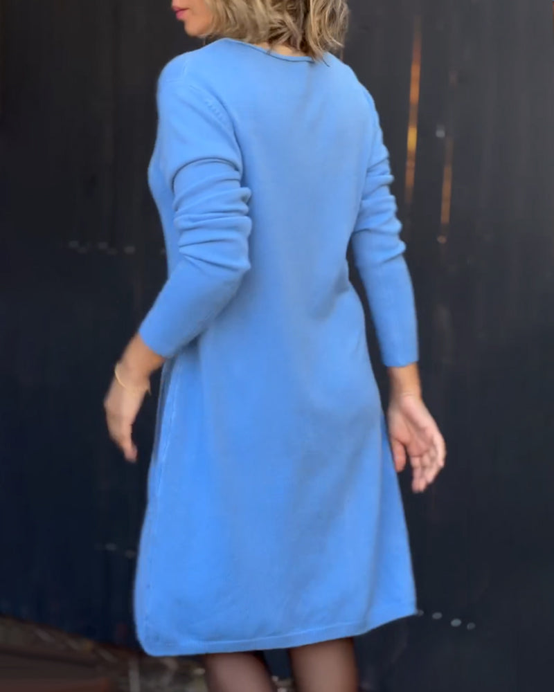 Simple solid color dress