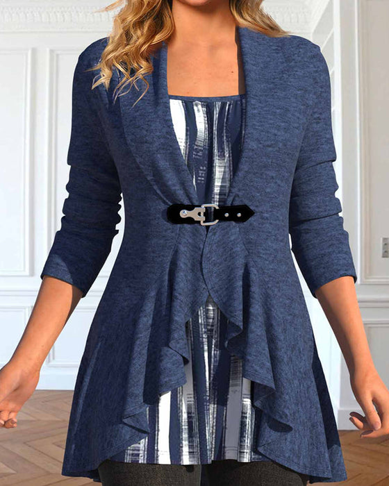 Elegant top with ruffled panels