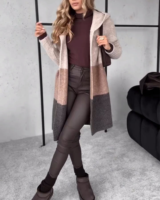 Autumn And Winter Casual Hooded Warm Cardigan