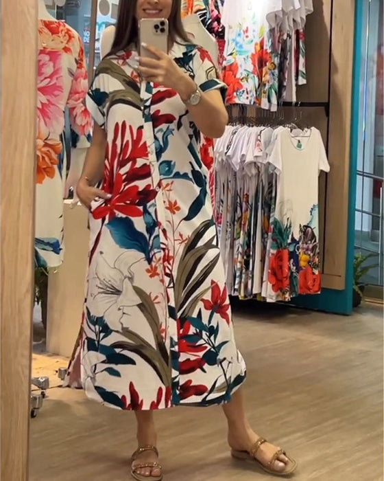 Short sleeve printed dress