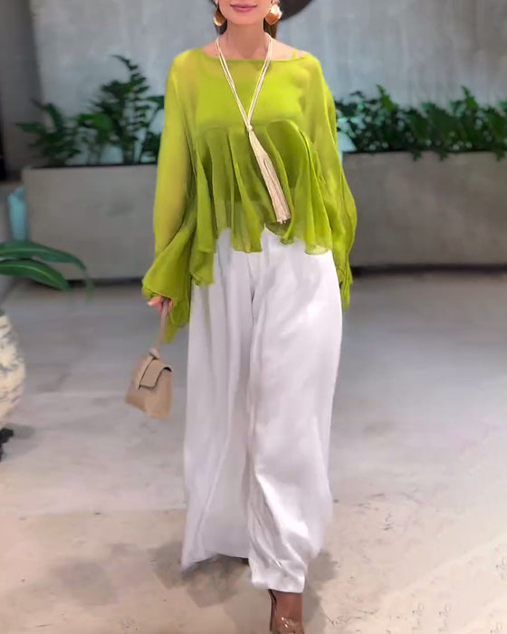 Temperament Solid Color Fashionable Blouse
