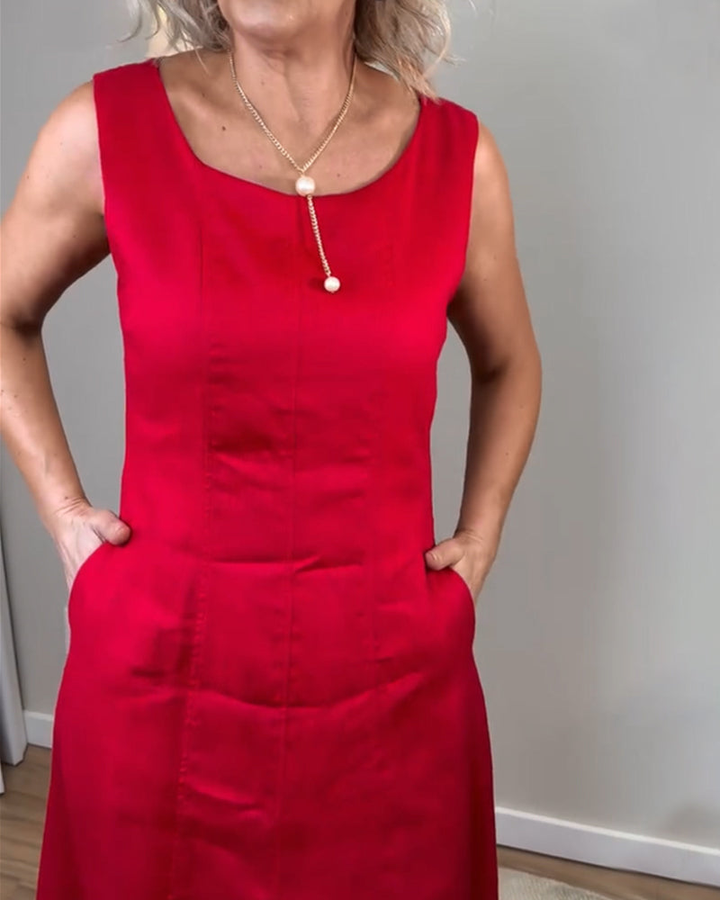 Solid Color Sleeveless Vest Casual Dress
