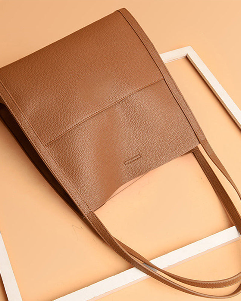Solid color simple shoulder bag