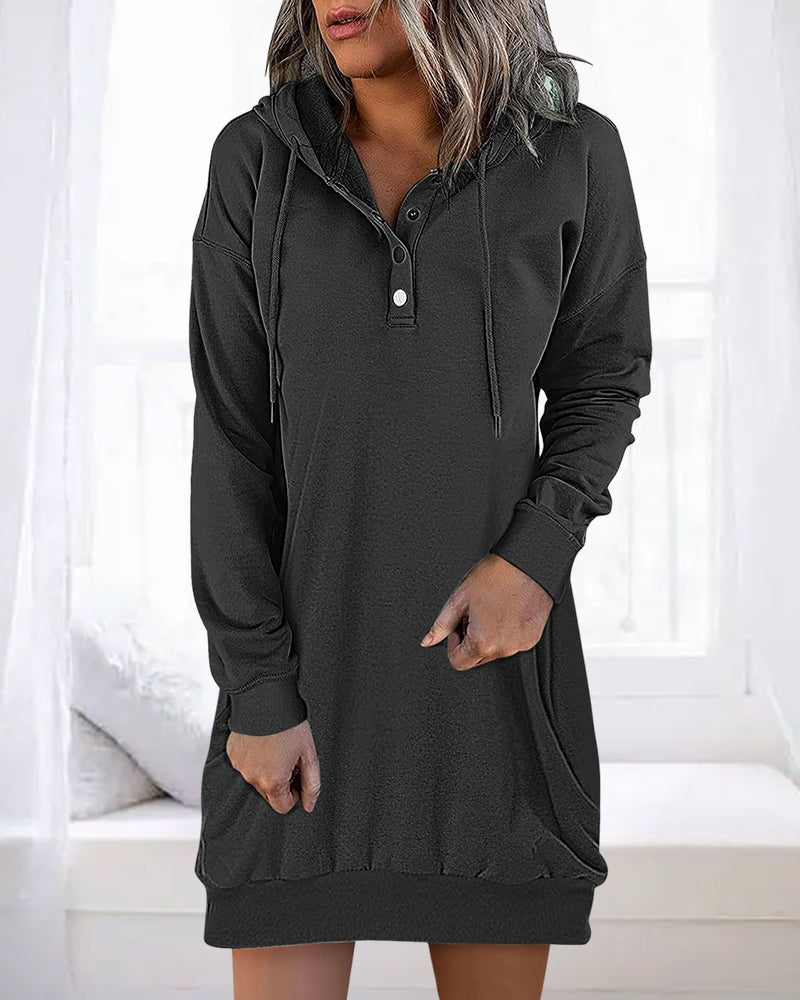 Solid color long hoodie