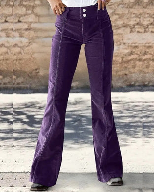 Corduroy Casual Flared Pants