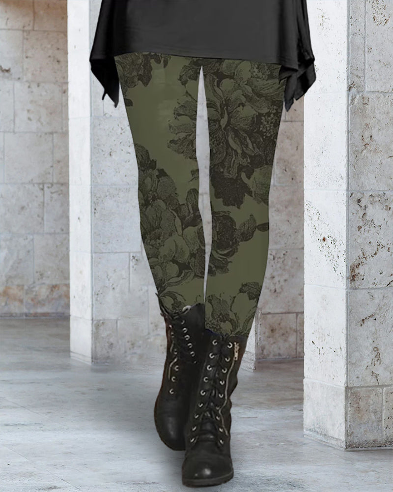 Elegant leggings with floral print