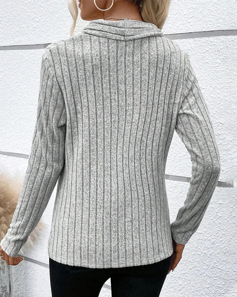 V-neck crossover knit top