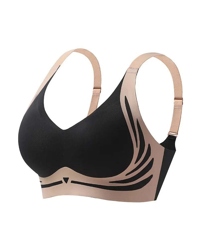 Lifting anti-sagging wireless push-up bra