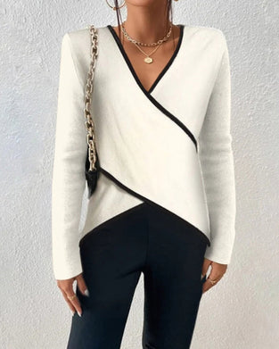 V-neck crossover sweater