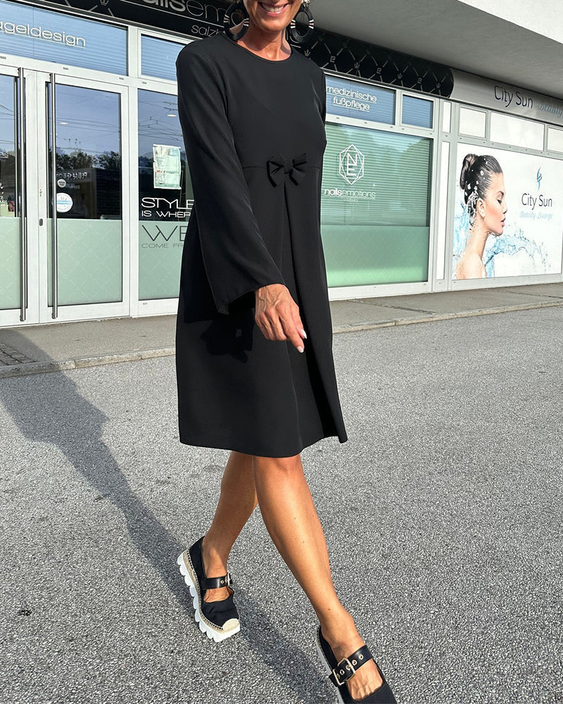 Bow Knot Round Neck Dress