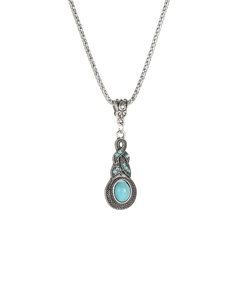 Turquoise drop earrings and necklace