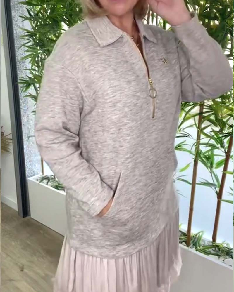 Casual Lace Panel Knee-Length Dress
