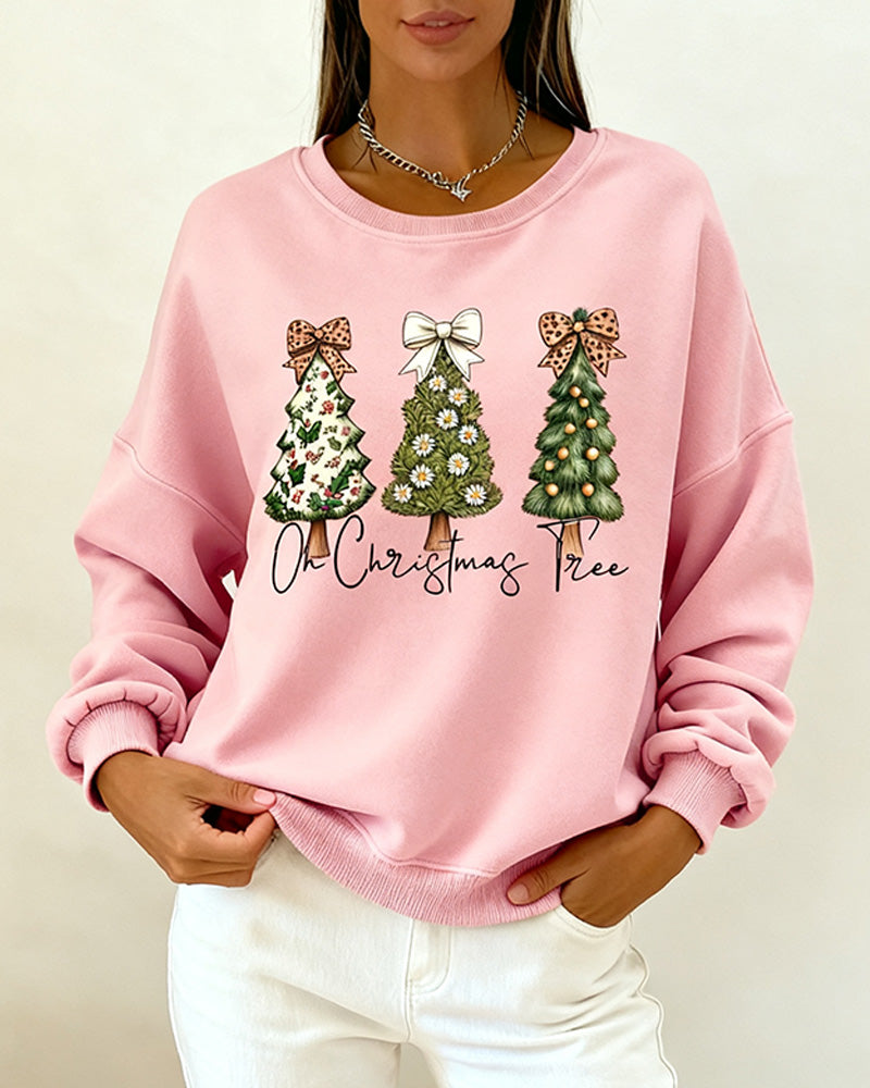 Drop-Shoulder Printed Loose Sweatshirt