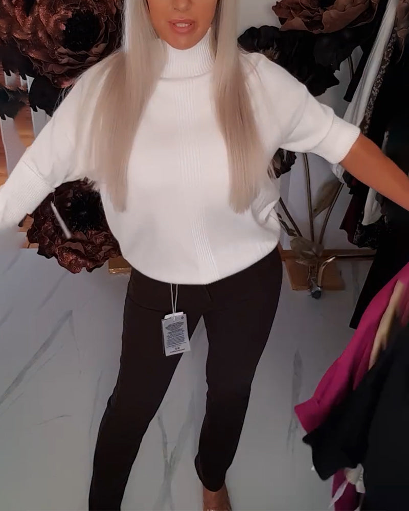 High Neck Stylish Half Sleeve Pullover