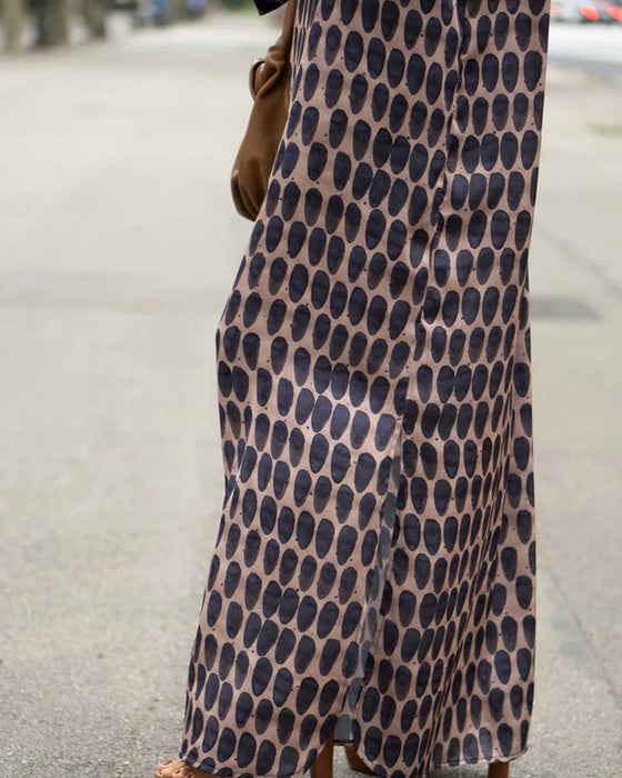 Fashion v-neck polka dot print dress