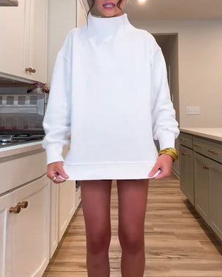 Turtleneck Fashion Casual Solid Color Sweatshirt