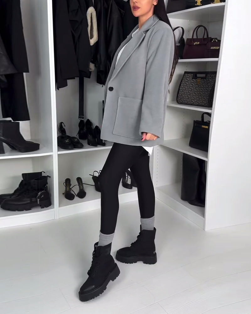 Solid Color Leggings With Ankle Straps