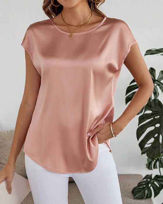Lace Stitching Solid Color Hollow Blouse