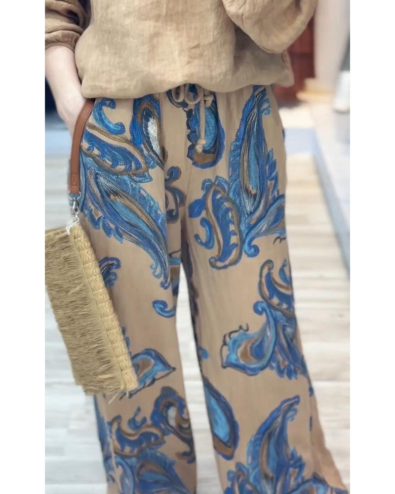 Long sleeve casual print set