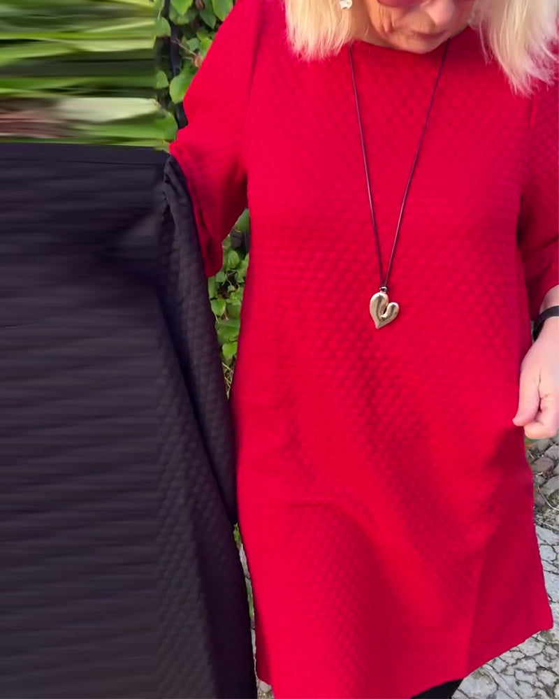 Casual Solid Color Round Neck Dress
