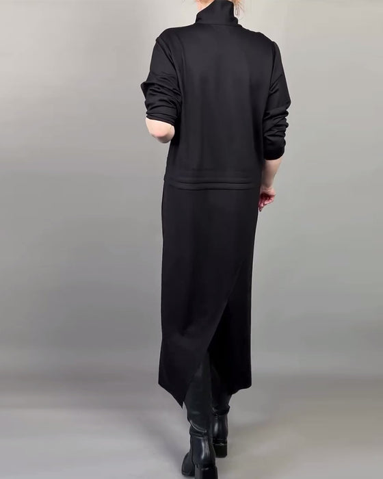 Zip-Collar Stylish Dress