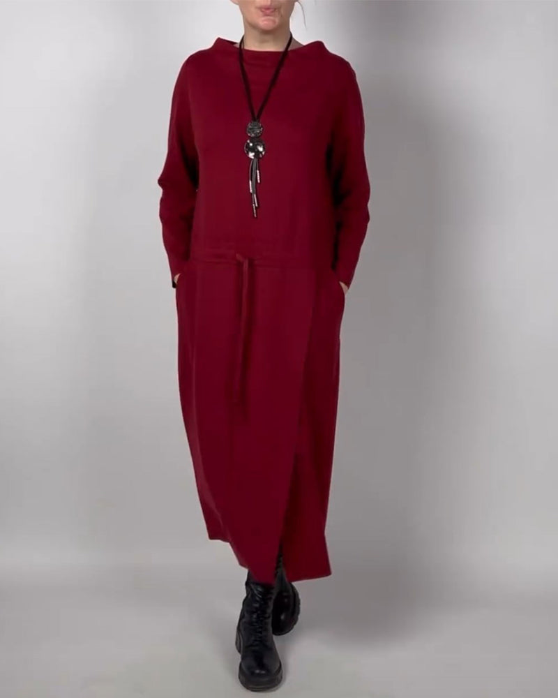 Solid color pocket dress