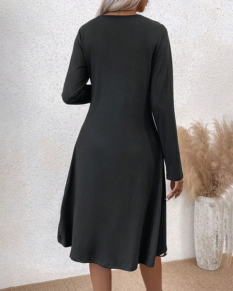 Patchwork Printed Casual Dress