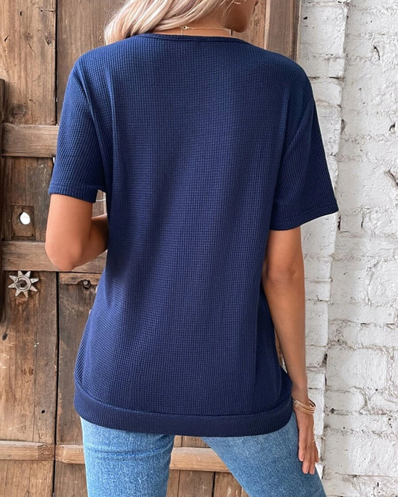 V-Neck Knitted T-Shirt